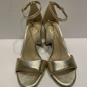 Sam Edelman Beautiful Gold Ankle Strap Sandals Size 7.5 NEW
